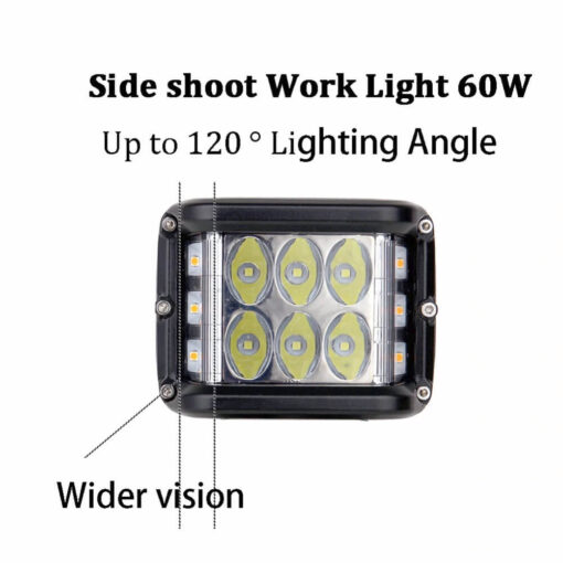 Cube 60W Side Shooter Yellow-White LED Work Light